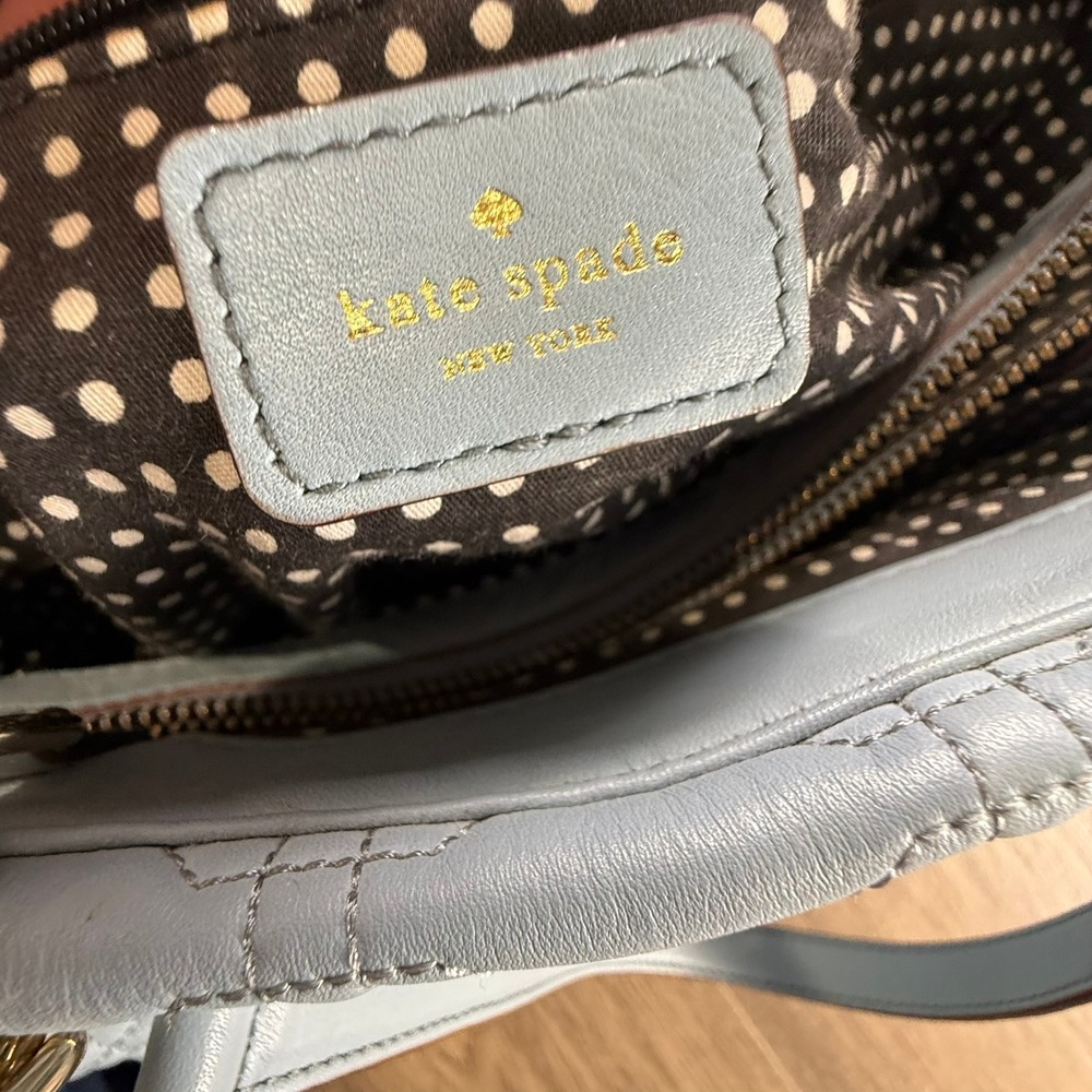 Kate Spade Wedgewood Astor Court Elena Tote Powder Blue Quilted Silver Hardware - Picture 9 of 16